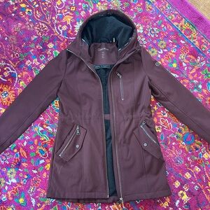SOLD Calvin Klein Purple Water Resistant Utility Jacket with Hood and Zipper